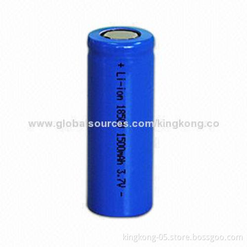 3.7V Lithium Battery with 18650, 1,500mAh, 18*65mm Dimensions